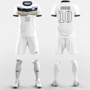 White Stripped-Custom Soccer Jerseys Kit Sublimated Design