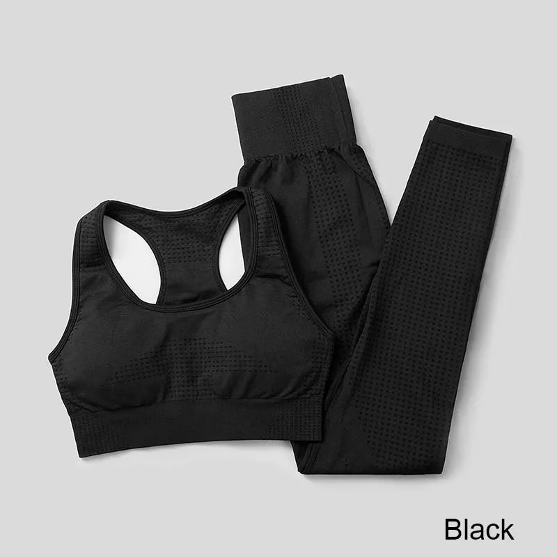 Yoga Set Workout Sportswear Gym Clothing Fitness Leggings Tops For Women